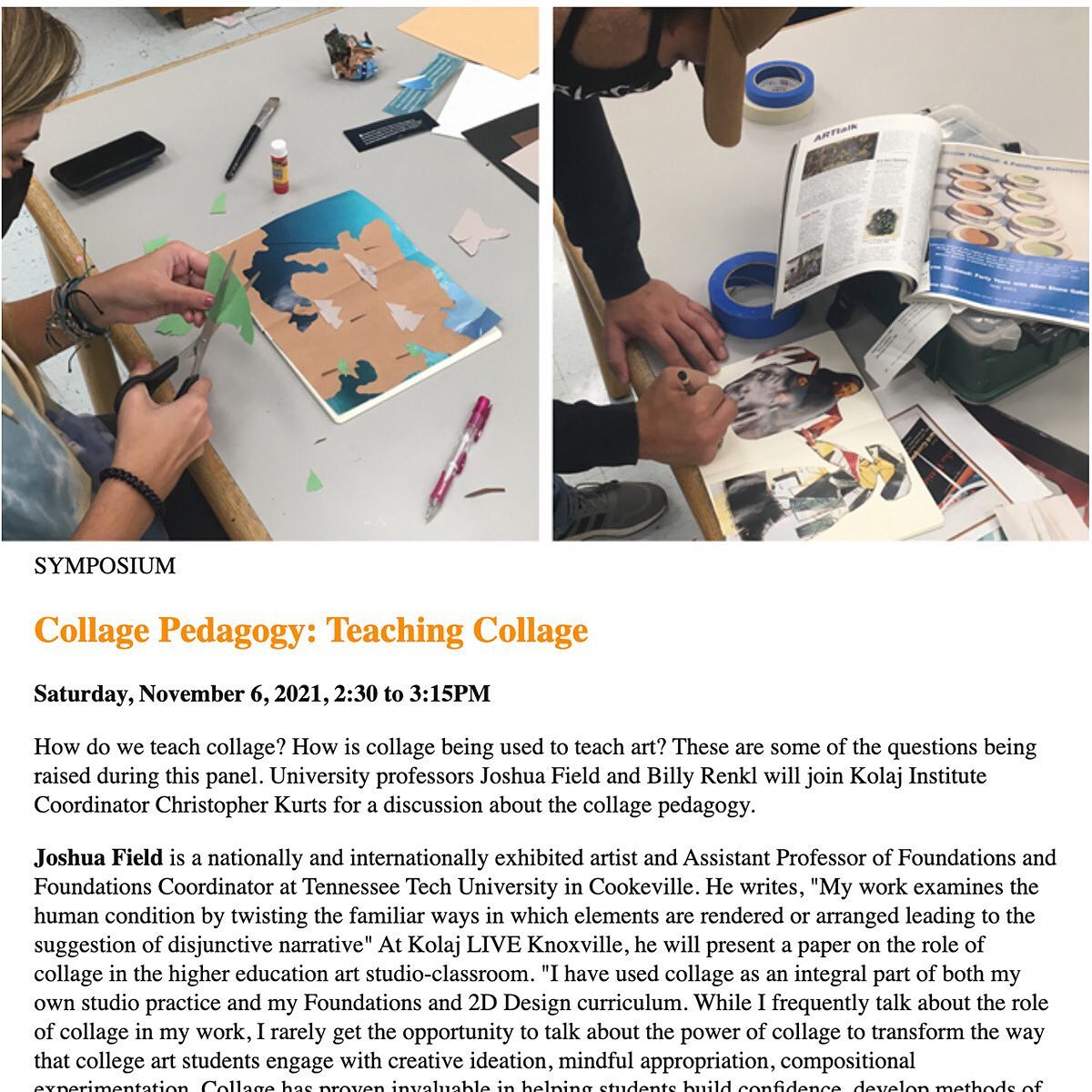 “Collage Pedagogy” at the Kolaj LIVE Knoxville Symposium